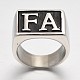 Personalized Retro Men's 316 Stainless Steel Wide Band Finger Rings RJEW-J066-19-19mm-4