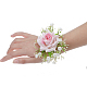 Corsage de poignet en tissu de soie imitation rose HULI-PW0001-06B-1