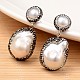 Perlas aretes de rhinestone colgante EJEW-I176-08-1