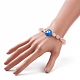 Coeur avec mauvais oeil bracelet extensible au chalumeau avec perles de verre pour femme BJEW-JB08103-3