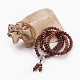 Four Loops Natural Sandalwood Beads Stretch Wrap Bracelets BJEW-JB03812-5