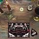 CREATCABIN Pendulum Dowsing Divination Board Set Black Pink Skull Wood Spirit Talking Board with Heart Planchette Rectangle Spirit Hunt Metaphysical Message Decoration for Halloween 11.8X8.3 in DJEW-WH0324-033-6