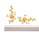 合金コネクタラインストーンの設定  花  ゴールドカラー  65~67x33.5x12mm  穴：2mm  1~2mmのラインストーンに適する  トレイ：6mm X-PALLOY-G253-01G-6