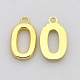 (Holiday Stock-Up Sale)Rack Plated Zinc Alloy Number Charms PALLOY-A062-0G-NR-1