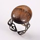 Plaqué bronze antique laiton réglable anneaux de pierres précieuses de manchette mixtes RJEW-JR00165-2