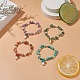 4 pièces 4 styles de puces de pierres précieuses mixtes naturelles et synthétiques et ensemble de bracelets extensibles en perles de verre BJEW-TA00207-2