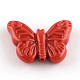 Покрашено бабочки синтетическом коралловые бусы CORA-R011-13G-1