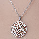 201 Stainless Steel Heart with Word Mom Pendant Necklace for Mother's Day NJEW-OY001-45-1
