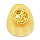 食べ物をテーマにしたエナメルピン  バックパックの服のための黄金の合金のブローチ  ポーチドエッグ  きいろ  24x19x1.5mm JEWB-H011-03G-05-2