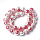 Perlas de vidrio de imitación perlas impresas y pintadas con spray GLAA-S047-06C-01-2