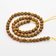 Faceted Round Natural Petrified Wood Beads Strands G-E302-080-6mm-2