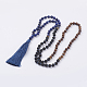 Nylon Tassel Pendant Necklaces NJEW-JN02074-1