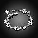 Exquisite Silver Plated Brass Heart Link Bracelets BJEW-BB00795-2