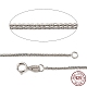 Rhodium Plated 925 Sterling Silver Wheat Chains Necklace for Women STER-I021-07P-1