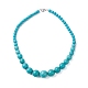Halsketten mit abgestuften Perlen aus gefärbtem synthetischem Türkis NJEW-P279-03-2