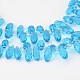 Brins de perles de verre transparentes en forme de larme à facettes GLAA-J067-A01-1
