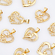 NBEADS 10 Pcs 5 Styles Real 18K Gold Plated Mother's Day Charms ZIRC-NB0001-76-4