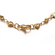 Croix crucifix avec ovale collier de perles rosaire X-NJEW-E070-33G-4