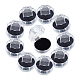 Chgcraft 40pcs cajas de anillo de plástico transparente negro aretes de cristal cajas de almacenamiento de joyas caja organizadora de exhibición con inserto de espuma para todo tipo de pendientes de joyería de anillo OBOX-CA0001-001A-8