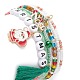 4 pièces 4 mots de style noël ensemble de bracelets extensibles en plastique et perles de verre BJEW-JB09392-2