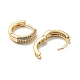Brass with Clear Cubic Zirconia Hoop Earrings EJEW-B035-33KCG-2