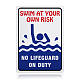 GLOBLELAND Swim at Your Own Risk Sign AJEW-GL0001-05C-07-1