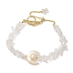 Bracelets en perles de cristal de quartz naturel BJEW-C051-45G-1