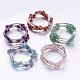 Quatre boucles wrap pierres précieuses perles bracelets BJEW-JB02590-1