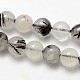 Pietra preziosa naturale perle tonde quarzo rutilato nero fili G-E251-30-10mm-2