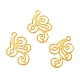 アイアン製ペンダント  エッチングされた金属装飾  プテリスのチャーム  ゴールドカラー  31x21.5x0.5mm  穴：2.4mm FIND-B020-01G-1