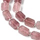 Chapelets de perles aux fraises en quartz naturel G-C098-A13-01-4