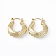 Brass Donut with Scale Pattern Hoop Earrings for Women EJEW-I270-06G-1