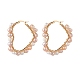 Boucles d'oreilles créoles coeur enroulé de fil de perles naturelles pour femmes EJEW-JE04796-01-1
