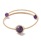 Bracelet manchette en perles rondes avec pierres précieuses naturelles mélangées BJEW-JB09417-2