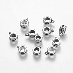 Bügel aus Legierungsrohr im tibetischen Stil, Schleifenbügel, Spalte bail Perlen, cadmiumfrei und bleifrei, Antik Silber Farbe, 9.5x7x4 mm, Bohrung: 2 mm