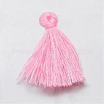 Polialgodón hecho a mano (poliéster algodón) decoraciones de borla, decoraciones colgantes, rosa, 29~35mm
