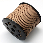 Eco-Friendly Faux Suede Cord, Faux Suede Lace, Camel, 3.0x1.4mm, about 98.42 yards(90m)/roll