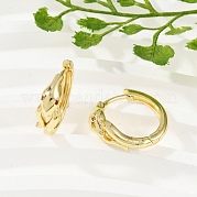 Серьги-кольца из латуни с микропаве из кубического циркония EJEW-L299-03G