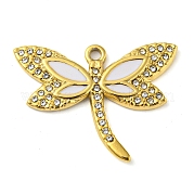 Ion Plating(IP) Real 18K Gold Plated 304 Stainless Steel Rhinestone Pendants STAS-P341-04G-01