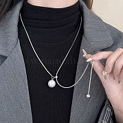 Женское ожерелье с искусственным жемчугом и лариатом из нержавеющей стали GA0046-2