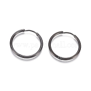 Серьги-кольца Huggie Hoop из нержавеющей стали 304 EJEW-F111A-25mm-B