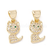 Латунные микропаве прозрачные подвески с фианитом KK-D067-13G-RS