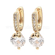 Серьги-кольца из латуни с цирконием EJEW-G362-06KCG