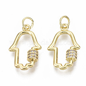 Латунные микропаве прозрачные подвески с фианитом KK-N227-24G-NF