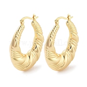 Brass Hoop Earrings EJEW-H301-01G-02