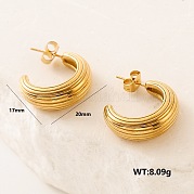 Серьги-гвоздики из нержавеющей стали в форме буквы С RY2256-7