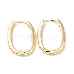 Pendientes de aro rectangulares de latón huggie para mujer., real 18k chapado en oro, 18x14x2.5mm