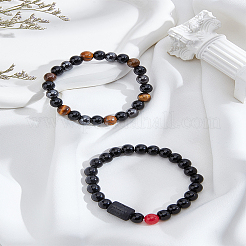 Natürliche gemischte Edelstein-Stretch-Armbänder&nbsp;BJEW-LP0001-25F