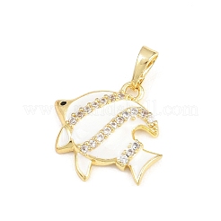 Colgante micropavé cubic zirconia de latón&nbsp;KK-F938-42G-02B