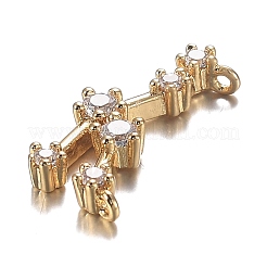 Pendentifs en laiton micro zircone cubique transparente&nbsp;ZIRC-F120-019G-10